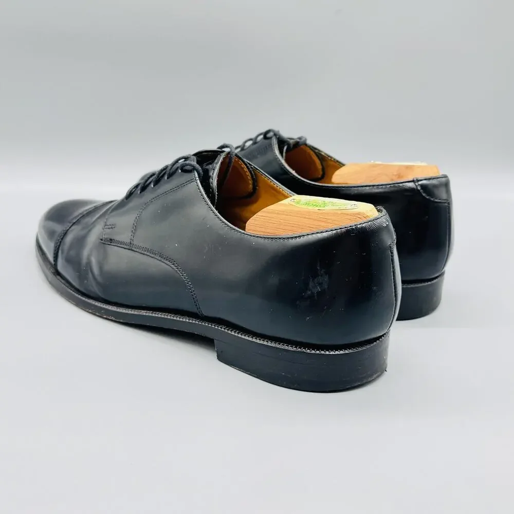 Cole Haan Shoes Mens 11 Black Leather Cap Toe Derby Oxford Lace Up Dress Classic